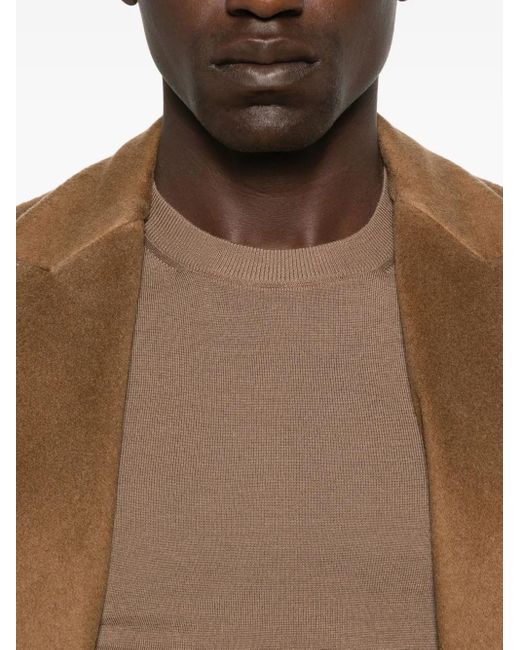 メンズ Canali ラウンドネック Tシャツ Brown