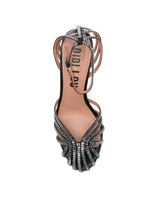 Bibi Lou White Serabi Crystal-Embellished Cage-Strap Sandals