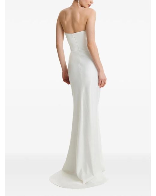 Framboise White Robe-Bustier Lyris À Coupe Longue