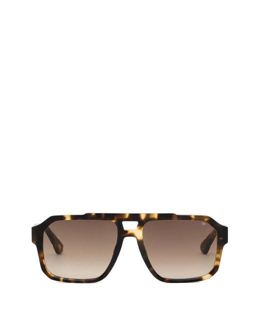 Philipp Plein Black Tortoiseshell-Effect Geometric-Frame Sunglasses for men