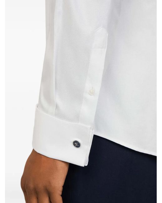 Hackett White Chemise Oxford Habillée À Col Italien for men