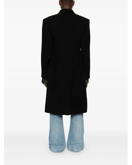 Martine Rose Black Pilled-Finish Coat