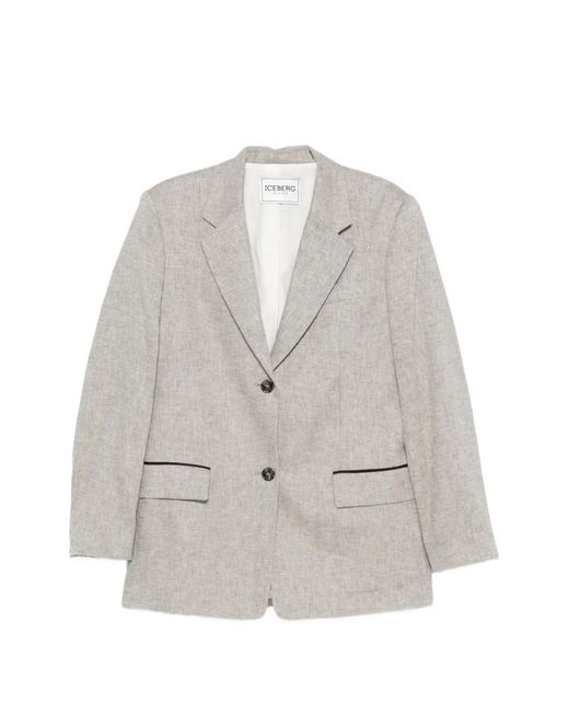 Iceberg White Single-Breasted Blazer