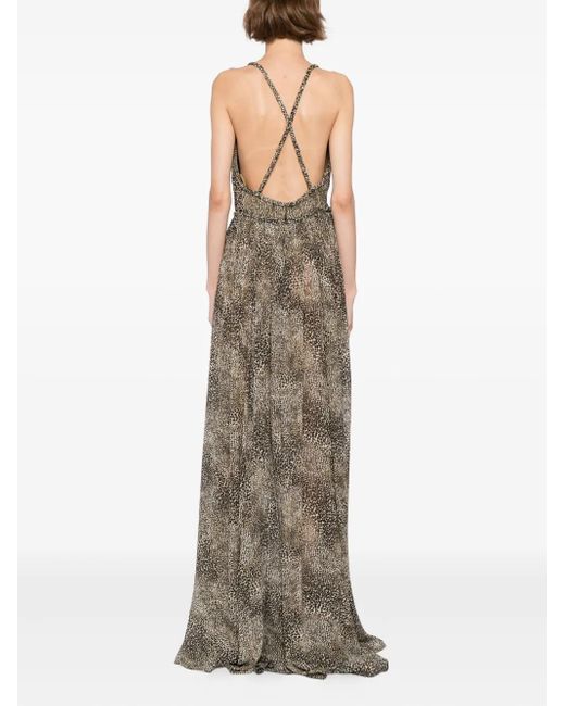 Elie Saab Natural Kleid mit Animal-Print