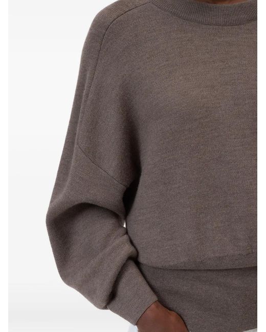 Closed Brown Long-Sleeve Crew-Neck Sweater