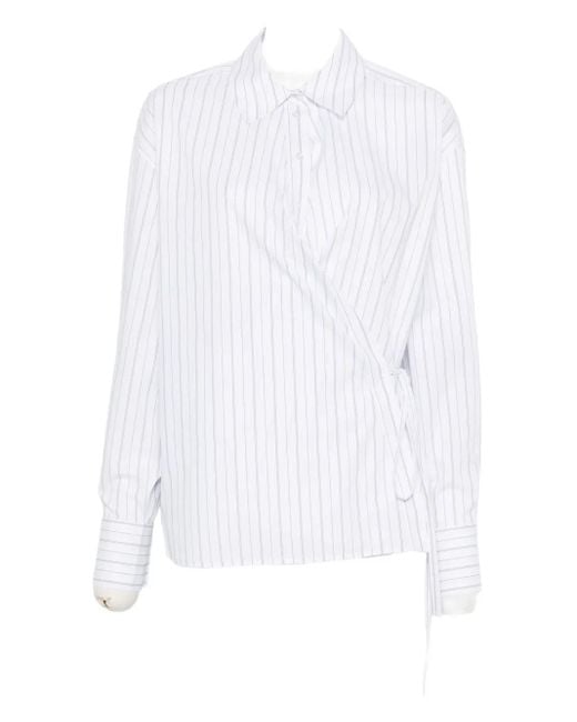 Twinset ストライプ ラップシャツ White