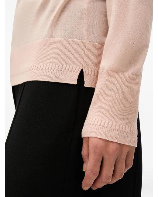 Another Tomorrow Pink Featherweight Crew-Neck Sweater