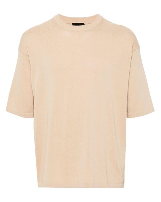 Roberto Collina Natural Knitted Cotton T-shirt for men