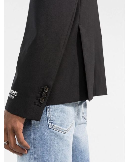 DSquared² Black Blazer With Zip Detail for men