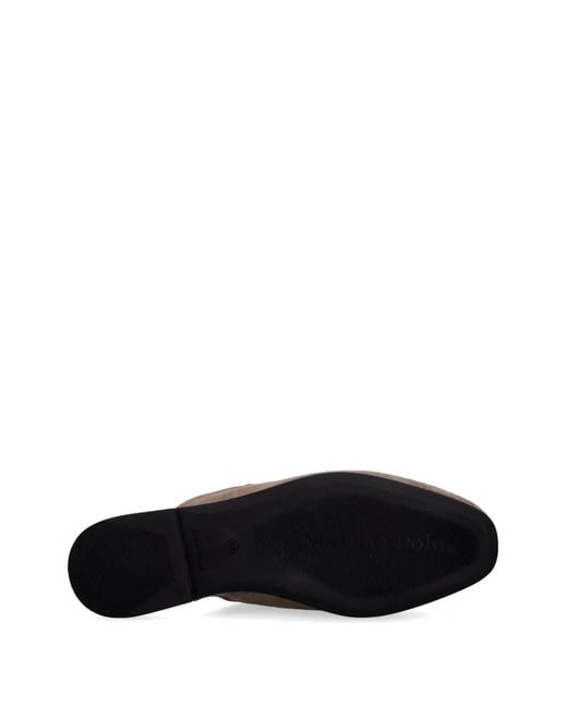 Marc O' Polo Brown Logo-Print Suede Slides