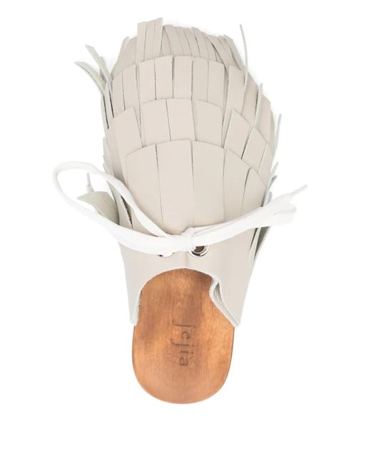 Jejia Fringed Mules in White | Lyst