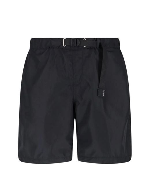 White Sand Black Belted Swim Shorts for men