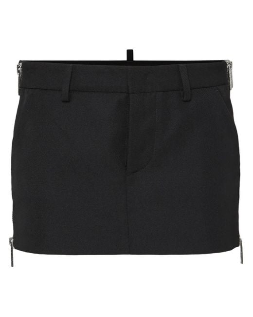 DSquared² Midi-Rok Met Zijrits in het Black