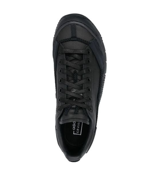 メンズ Adidas ローカット レザースニーカー Black