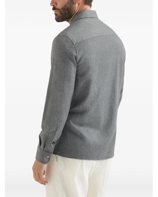 Brunello Cucinelli Gray Chemise En Laine Vierge for men
