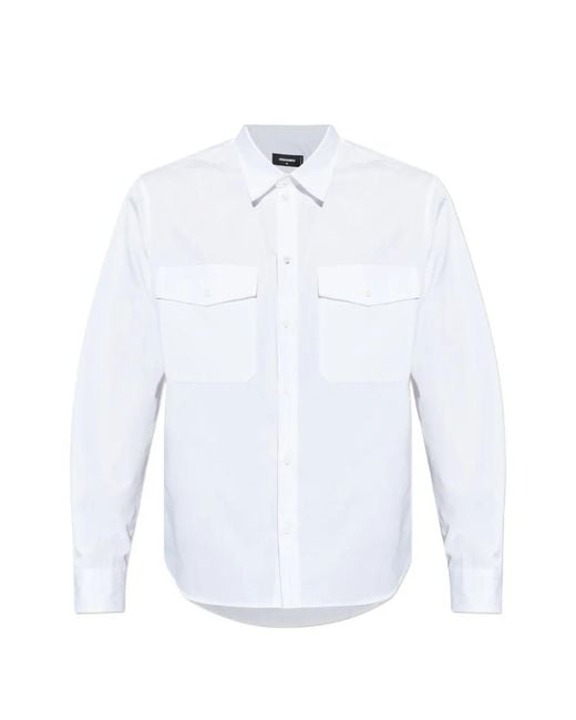 DSquared² White Buttoned Flap-Pocket Shirt for men
