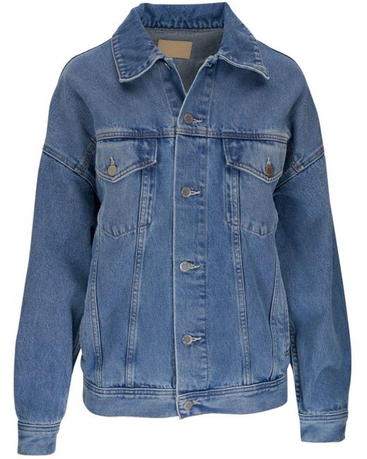 AG Jeans Blue Spread-collar Denim Jacket