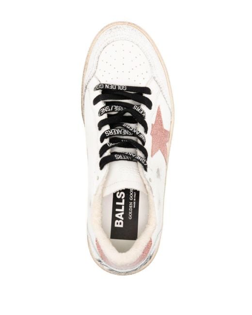 Golden Goose Deluxe Brand Pink Ball Star Leather Sneakers