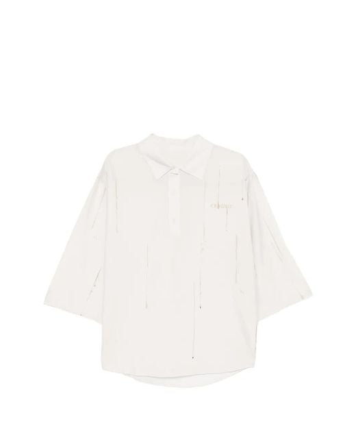 CROQUIS White Paint-Splatter Polo Shirt for men