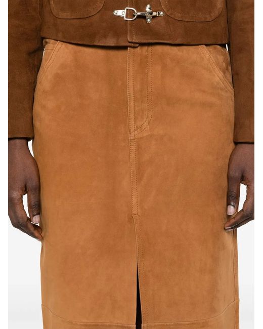 DARKPARK Brown Erika Midi Skirt