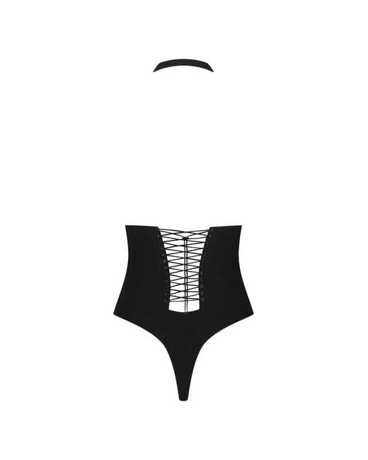 Maison Close Black Nuit Infinie Open-Back Bodysuit