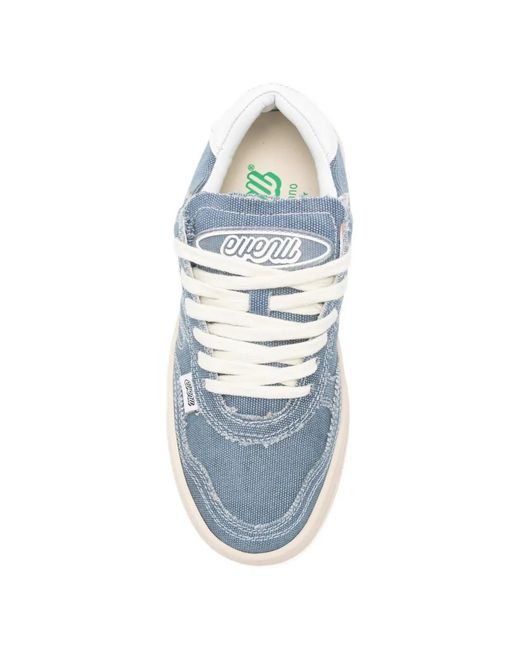 Evenuel Blue Baskets Equal À Coutures Contrastantes Et Patch Logo