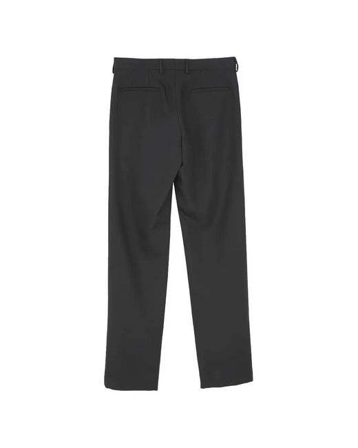 Rier Gray Tourbe Rustic Fitted Virgin-Wool Trousers for men
