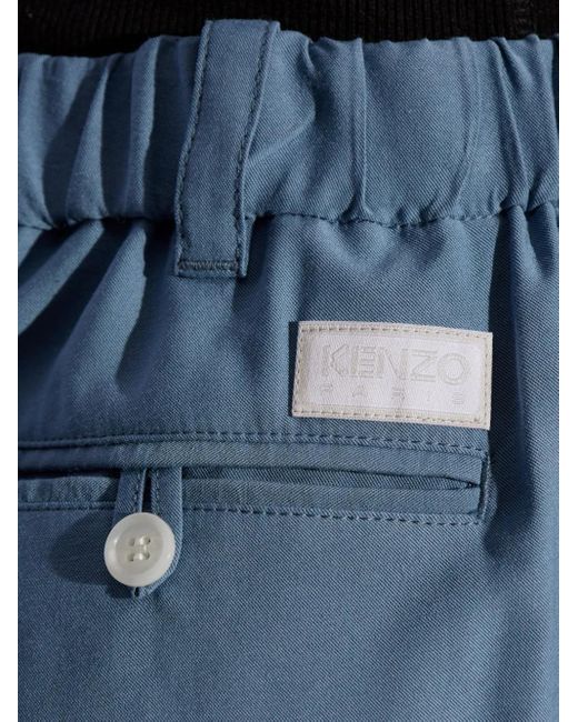 KENZO Blue Straight-Leg Trousers