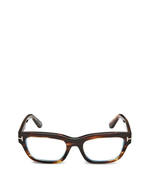 Tom Ford Brown Brille Mit Eckigem Gestell