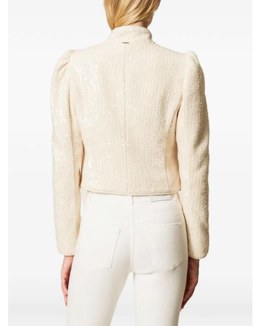 Twinset Natural Bouclé Sequin Jacket