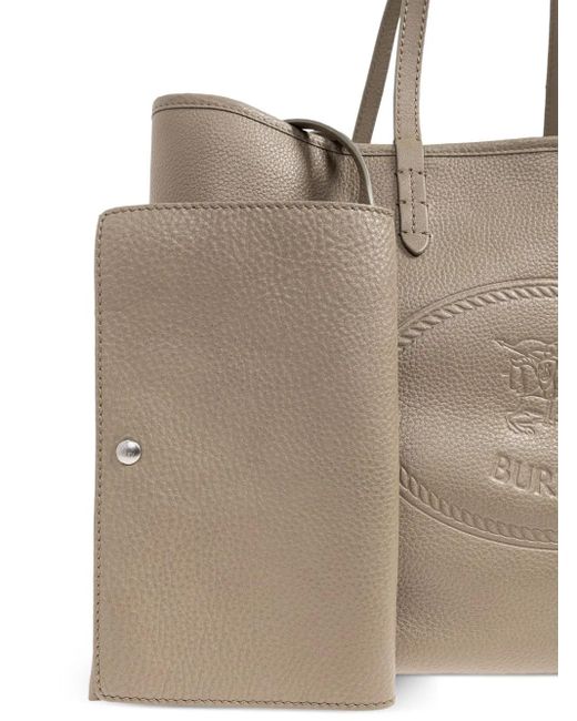 Burberry Natural Equestrian Knight Tote Bag