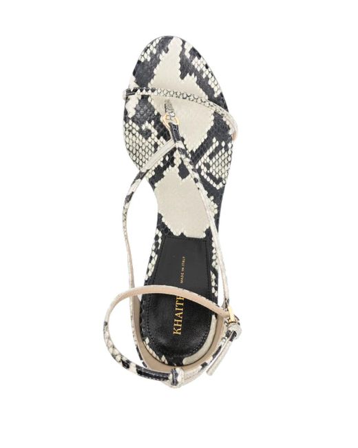 Khaite White Marion Ankle Strap Wedge Sandal 75 Shoes