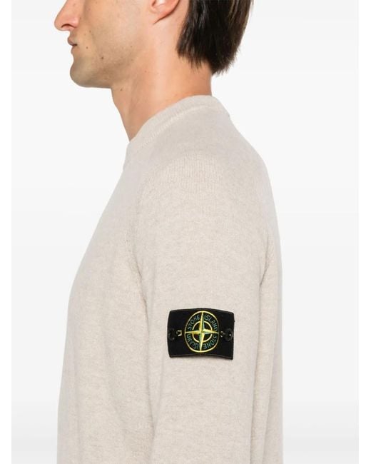 Stone Island Pullover Mit Kompass-Patch in White für Herren