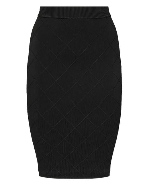 Marciano Black Diamond-Pattern Skirt