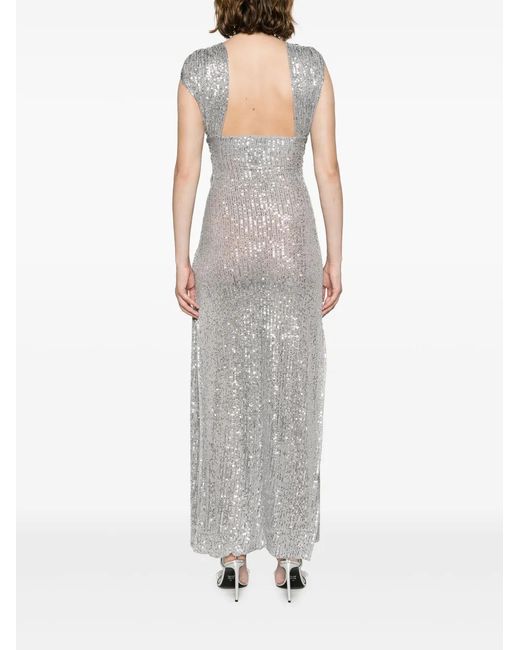 Atu Body Couture Gray Emotional Braided Maxi Dress