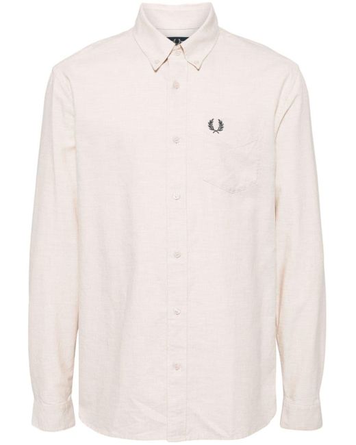 Chemise A Boutonniere Sur Le Devant Fred Perry pour homme en coloris Neutre Lyst