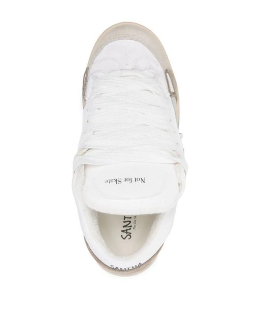 Paura White X Santha Colour-Block Sneakers
