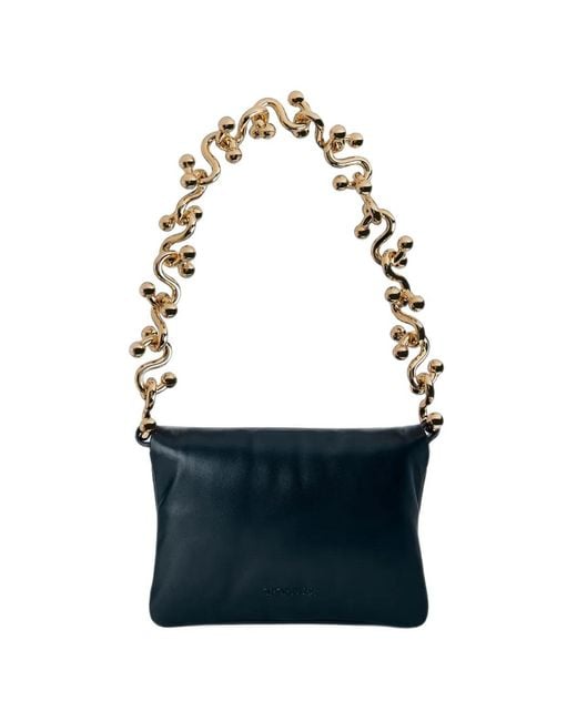 Sportmax Blue Mini Sculptural Chain-Strap Shoulder Bag
