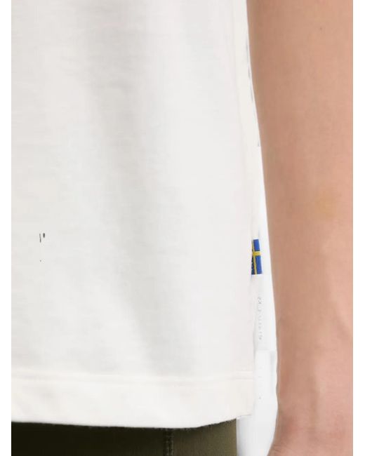 Fjallraven White Logo-Print Short-Sleeve T-Shirt