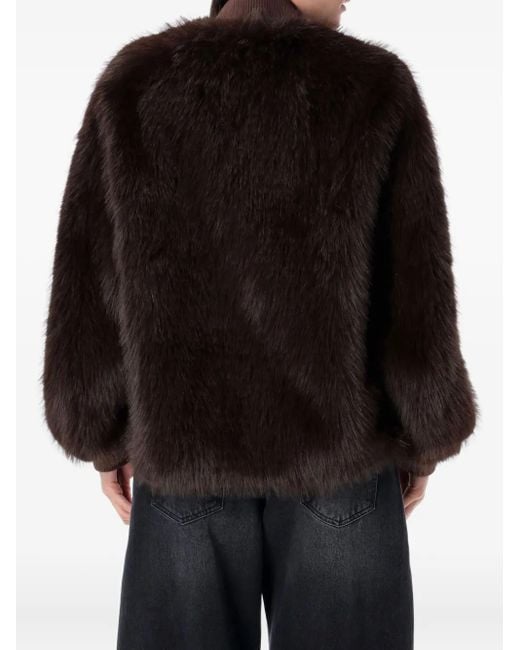S.W.O.R.D Black Faux-Fur Jacket