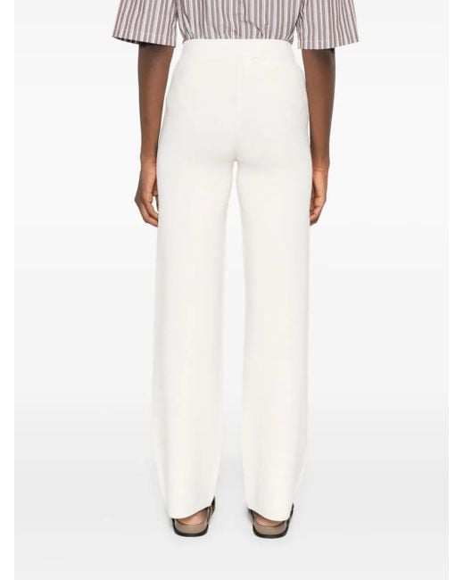 Max Mara White Elasticated-Waist Palazzo Trousers