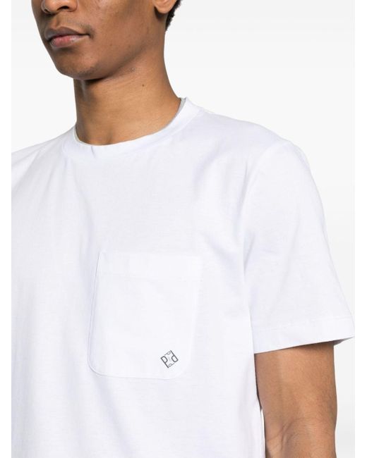 T-shirt en coton à logo imprimé Peserico pour homme en coloris White