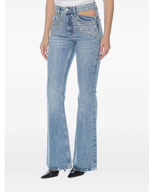 Ksubi Blue Crystal-Embellished Soho Jeans