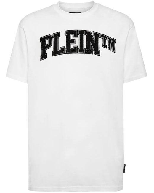 Philipp Plein Black Logo-Embellished T-Shirt for men