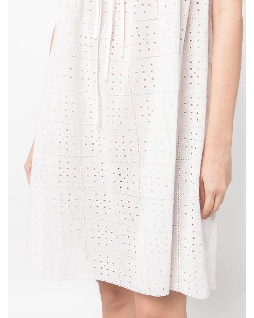 Ganni White Broderie-Anglaise Cotton Minidress