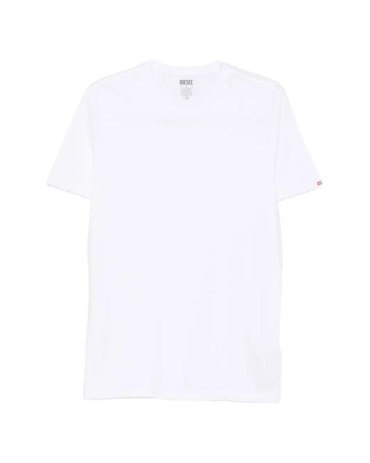DIESEL White Logo-Patch T-Shirt (Set Of Three) for men