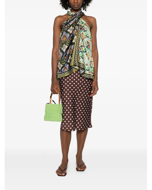 ALÉMAIS Green Geometric-Pattern Blouse