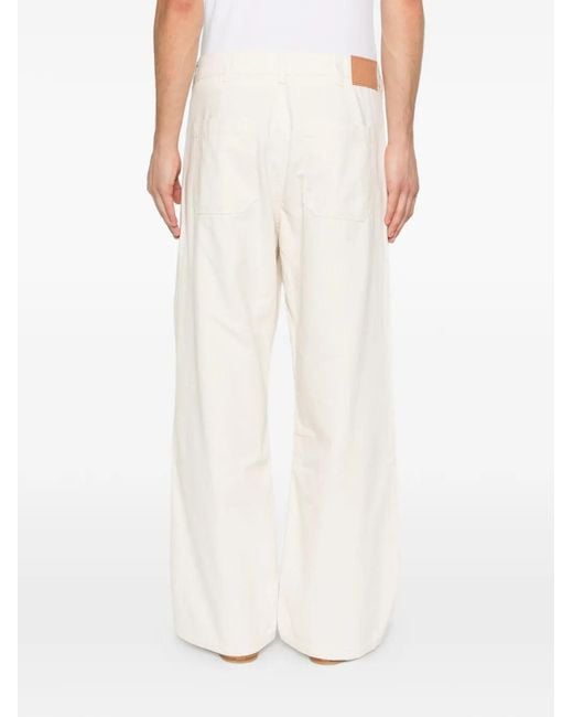 Jeanerica White Button-Fastening Trousers for men