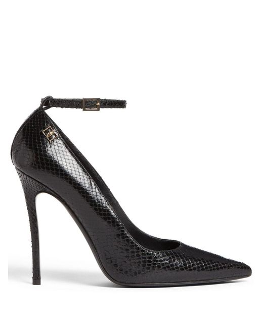 Black and white snakeskin pumps best sale