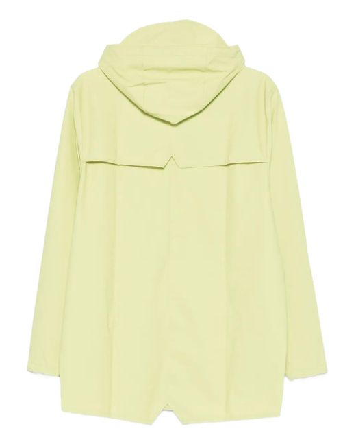 Rains Yellow Hooded Button-Fastening Jacket
